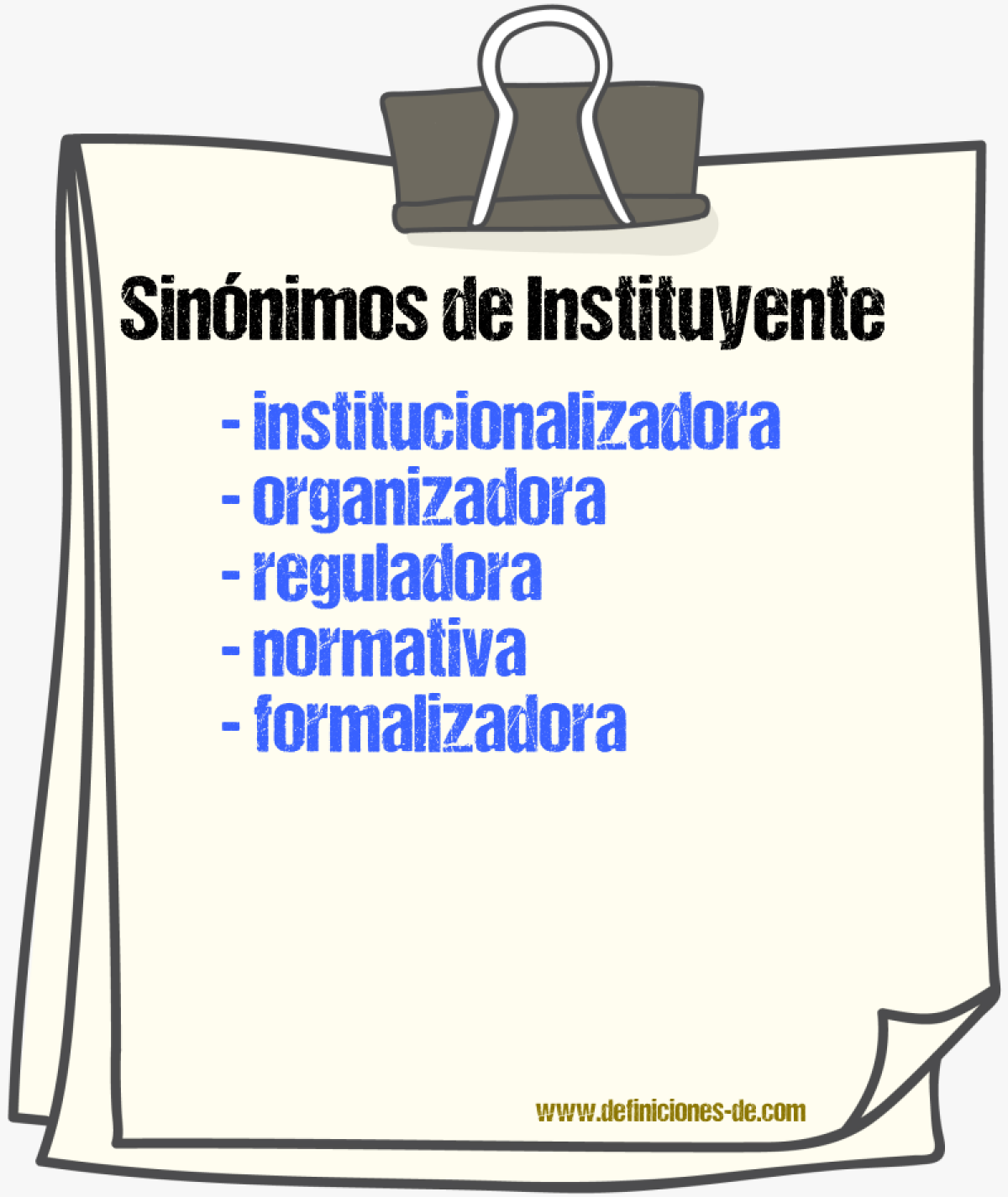 Sinónimos de instituyente