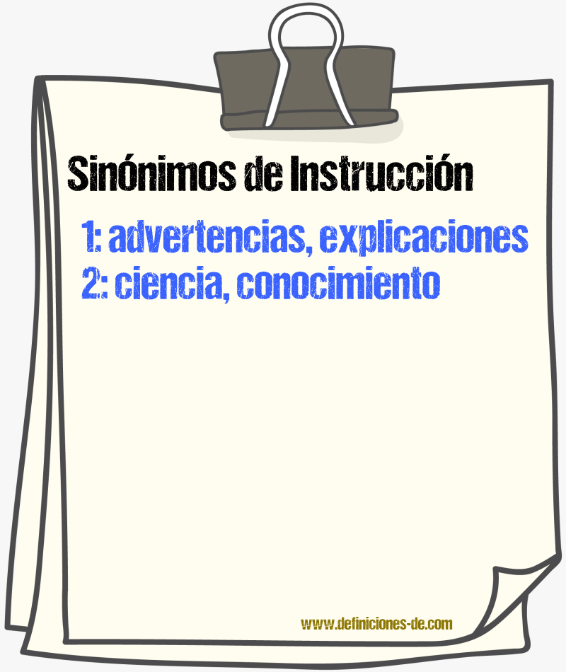 Sinnimos de instruccin