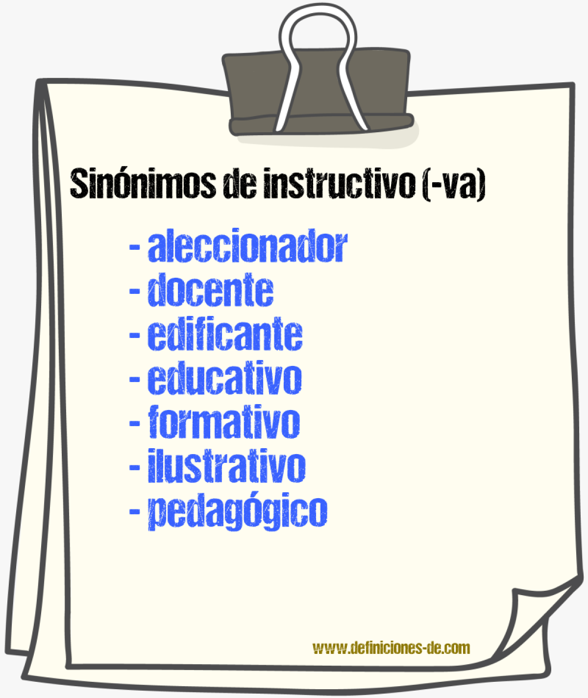 Sinnimos de instructivo