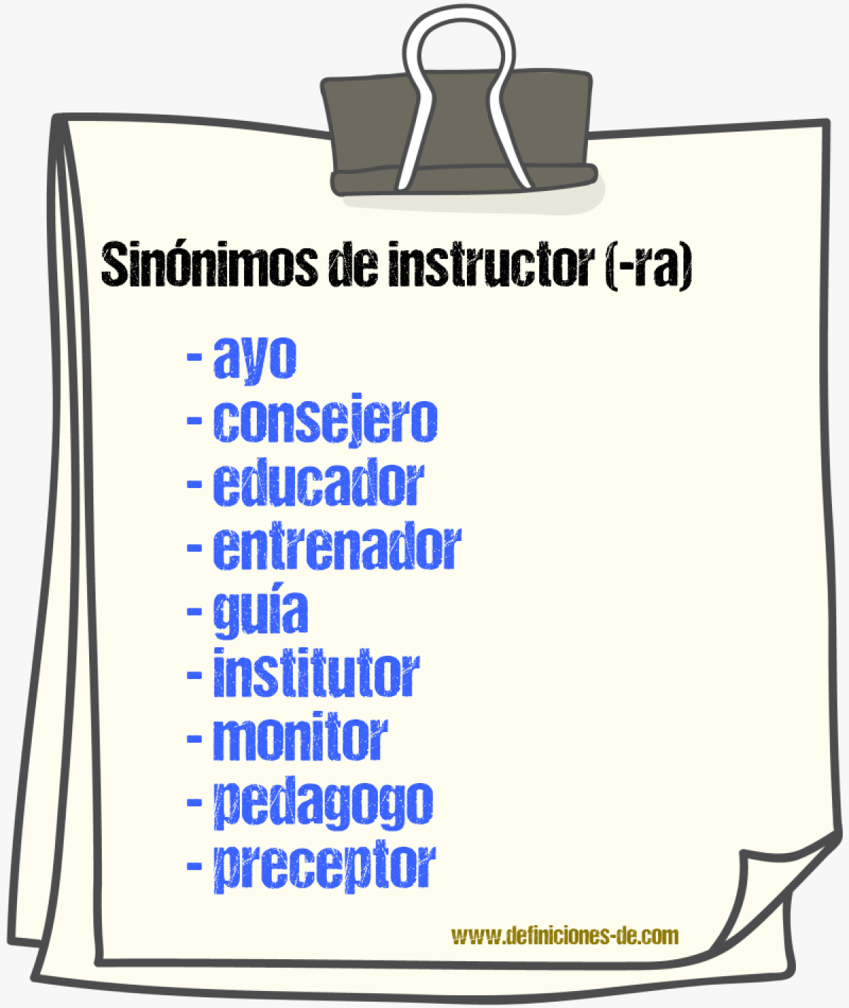 Sinnimos de instructor