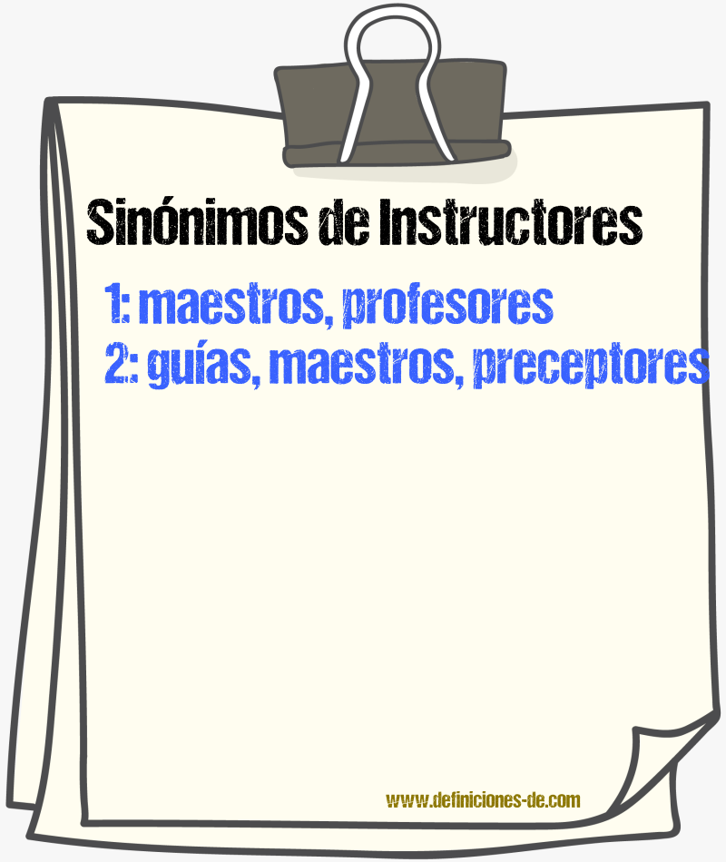 Sinónimos de instructores