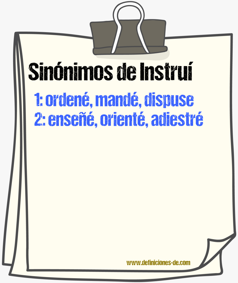 Sinónimos de instruí