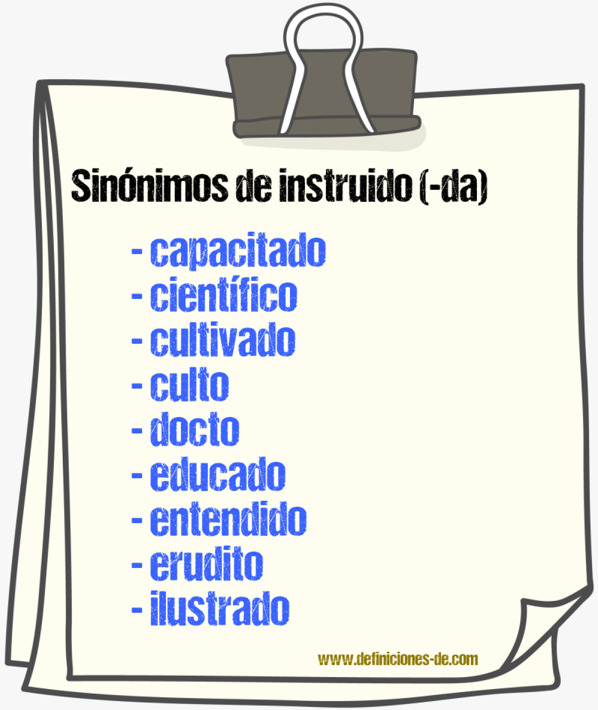 Sinnimos de instruido