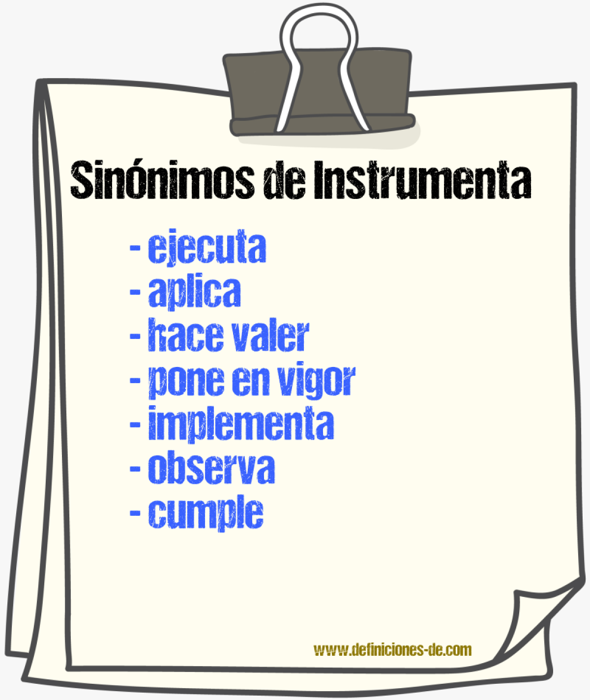 Sinónimos de instrumenta
