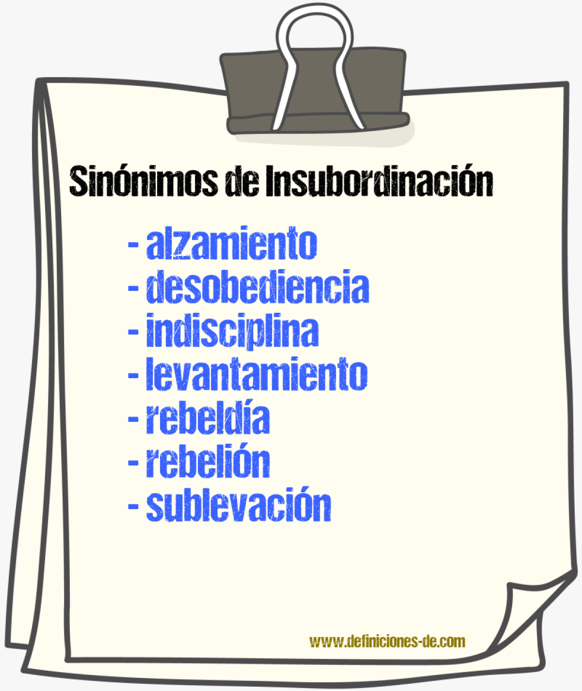 Sinnimos de insubordinacin