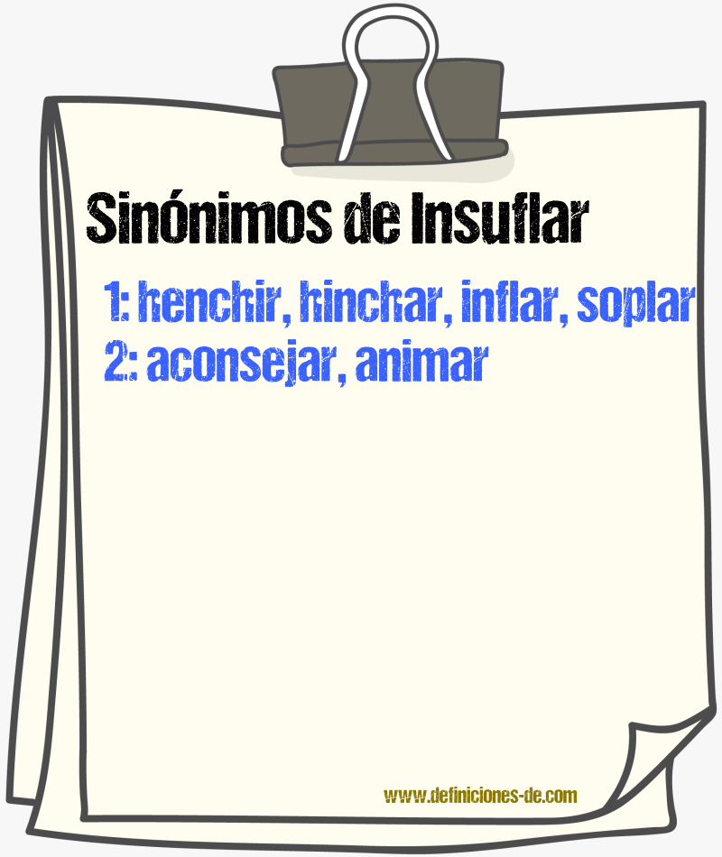 Sinnimos de insuflar