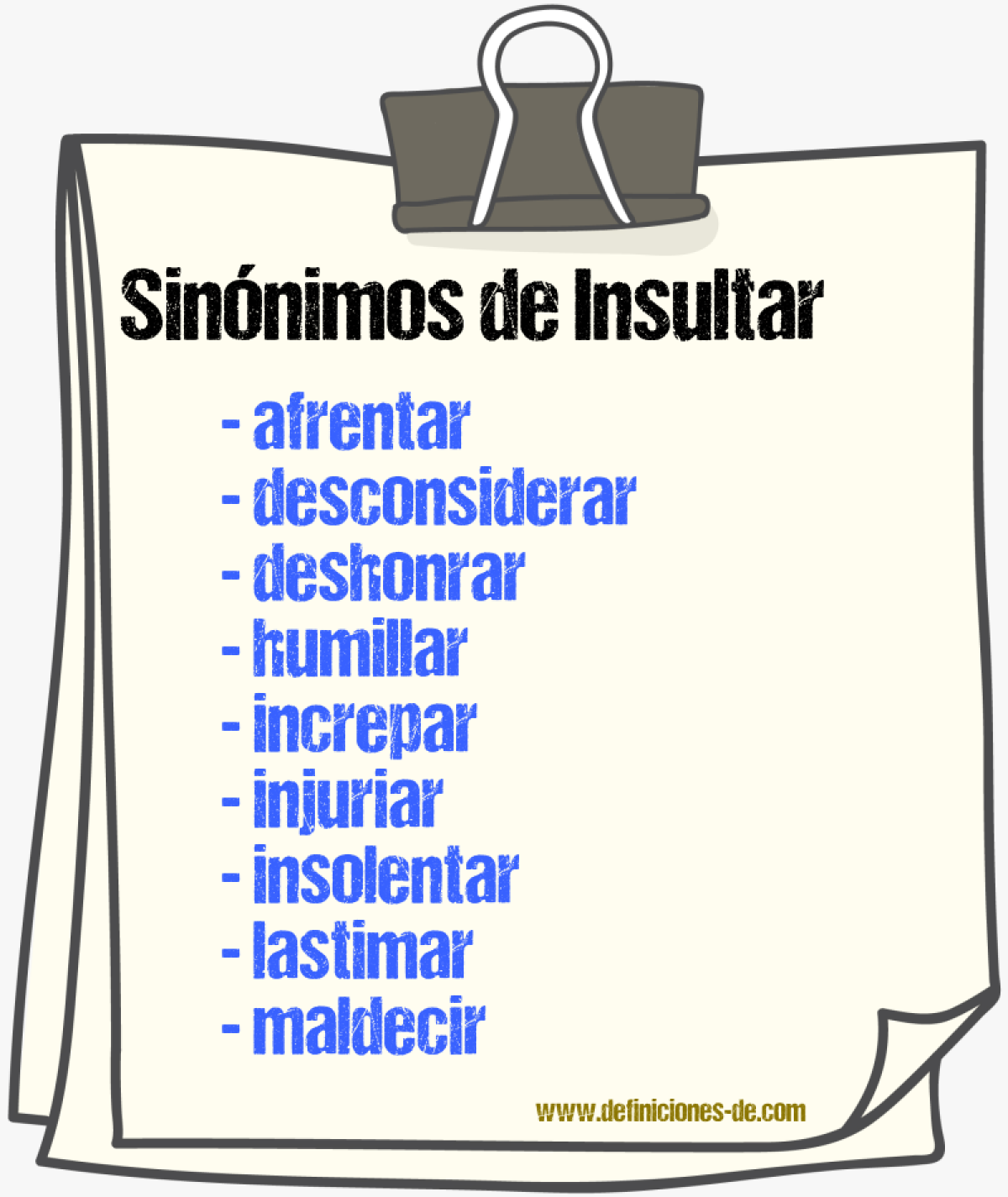 Sinnimos de insultar