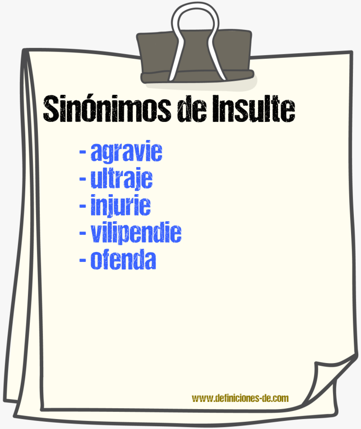 Sinónimos de insulte