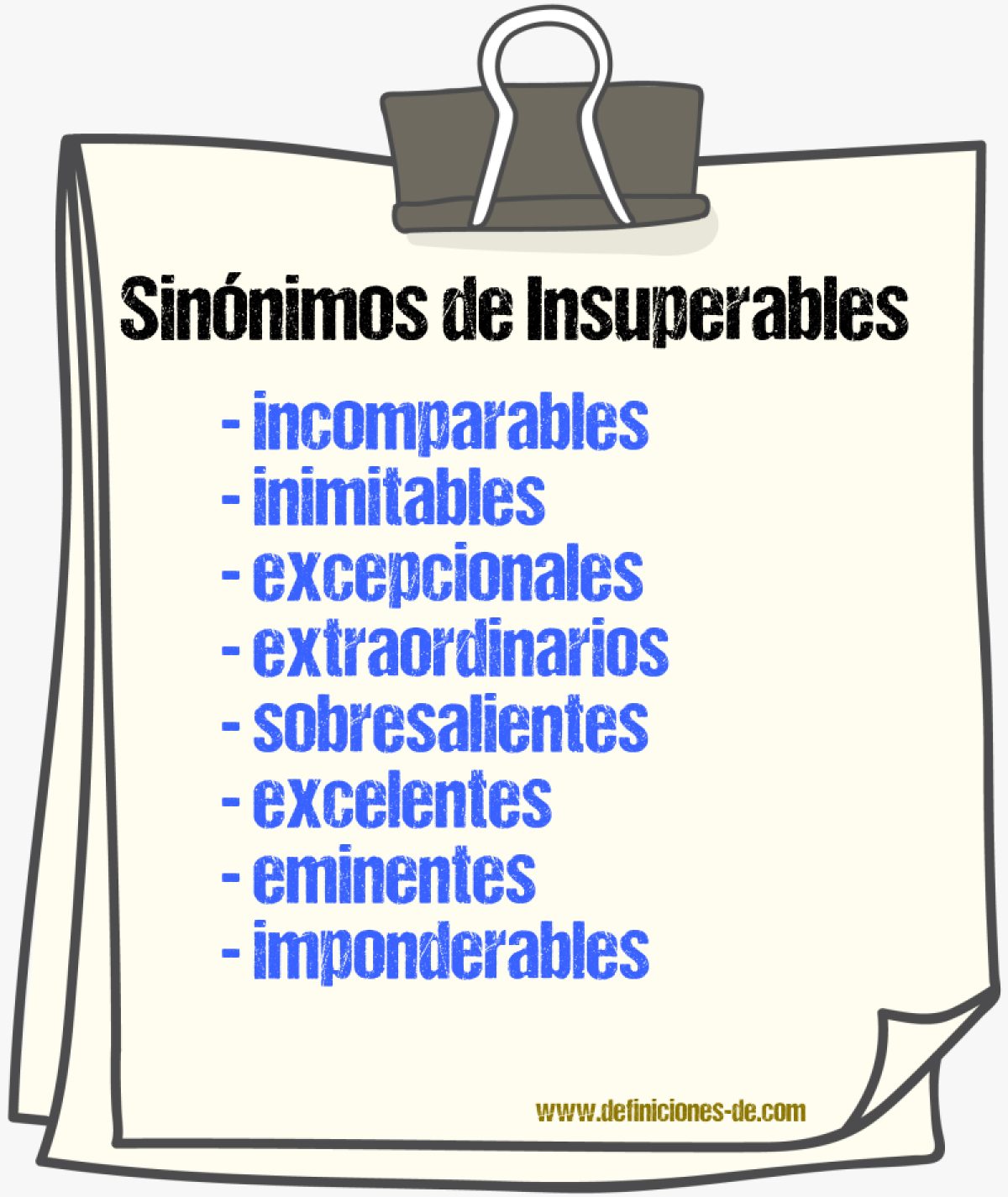 Sinónimos de insuperables