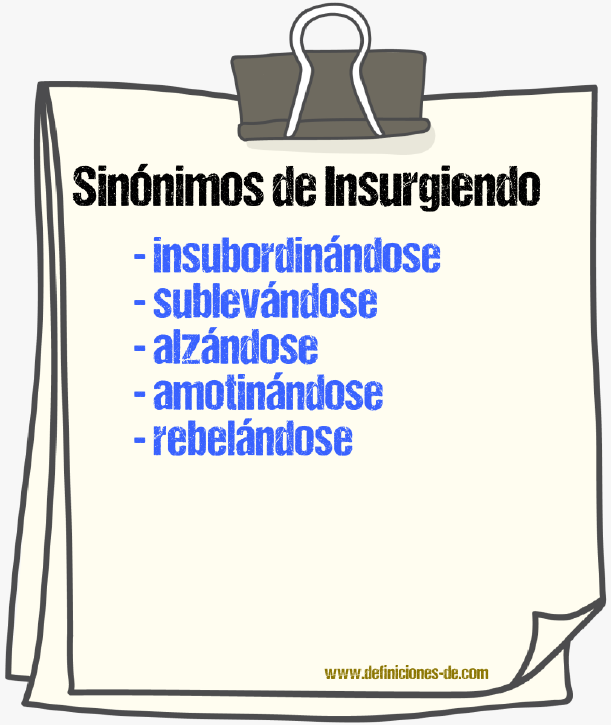 Sinónimos de insurgiendo