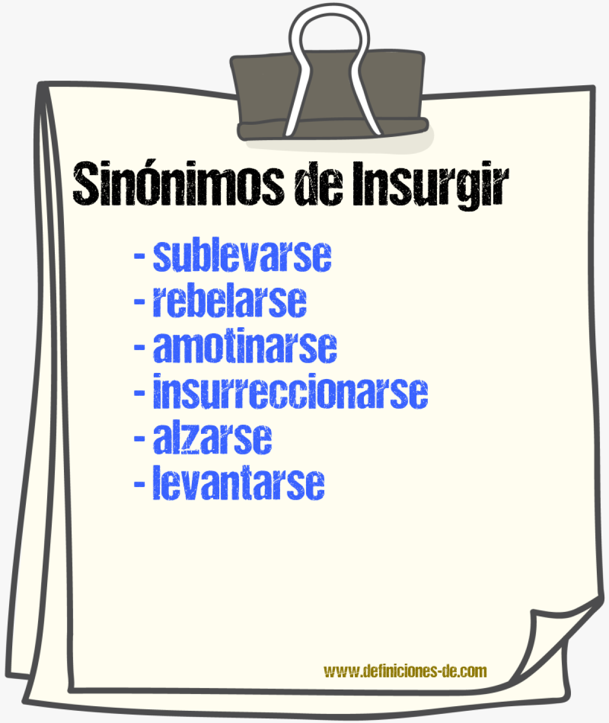 Sinónimos de insurgir