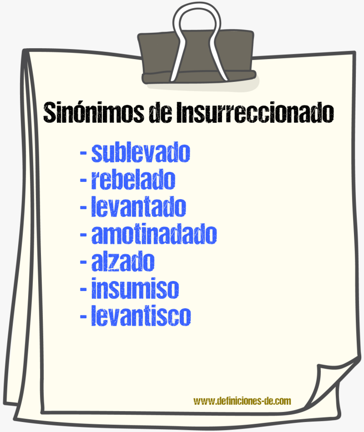 Sinónimos de insurreccionado