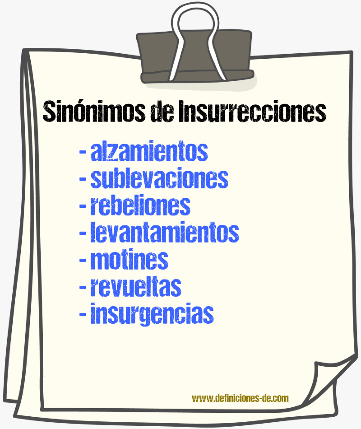 Sinónimos de insurrecciones