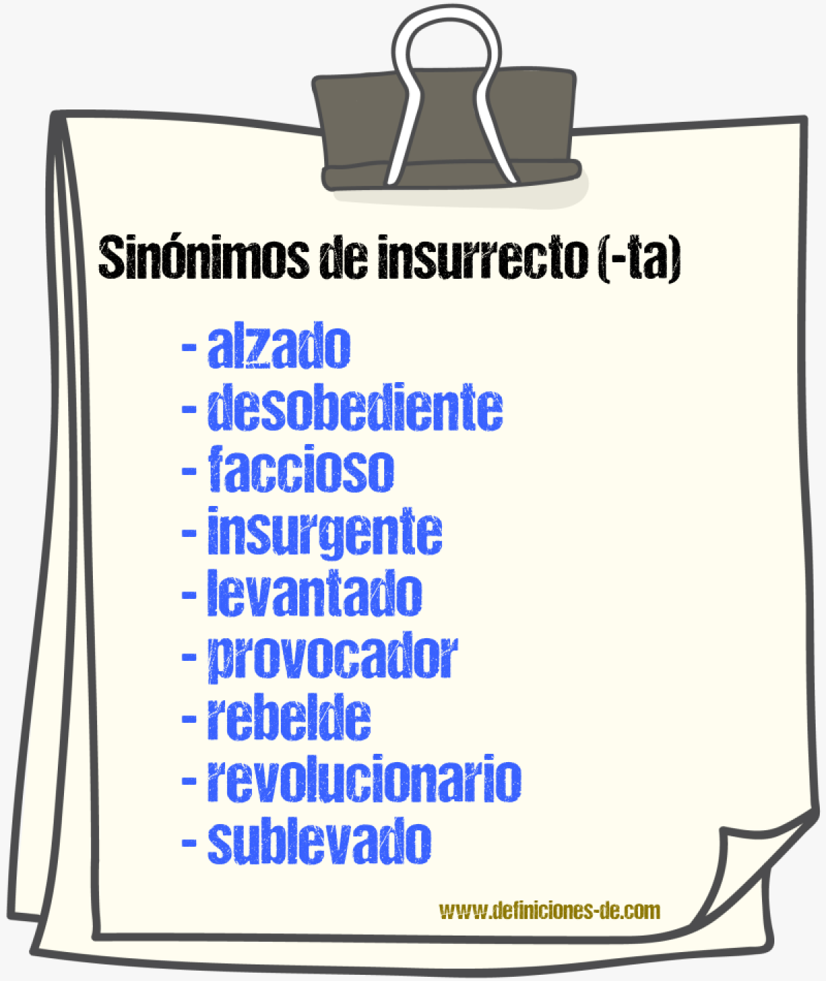 Sinnimos de insurrecto