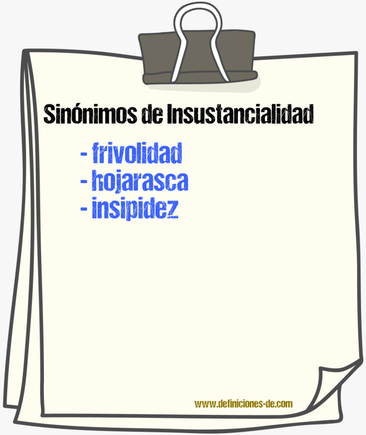 Sinnimos de insustancialidad