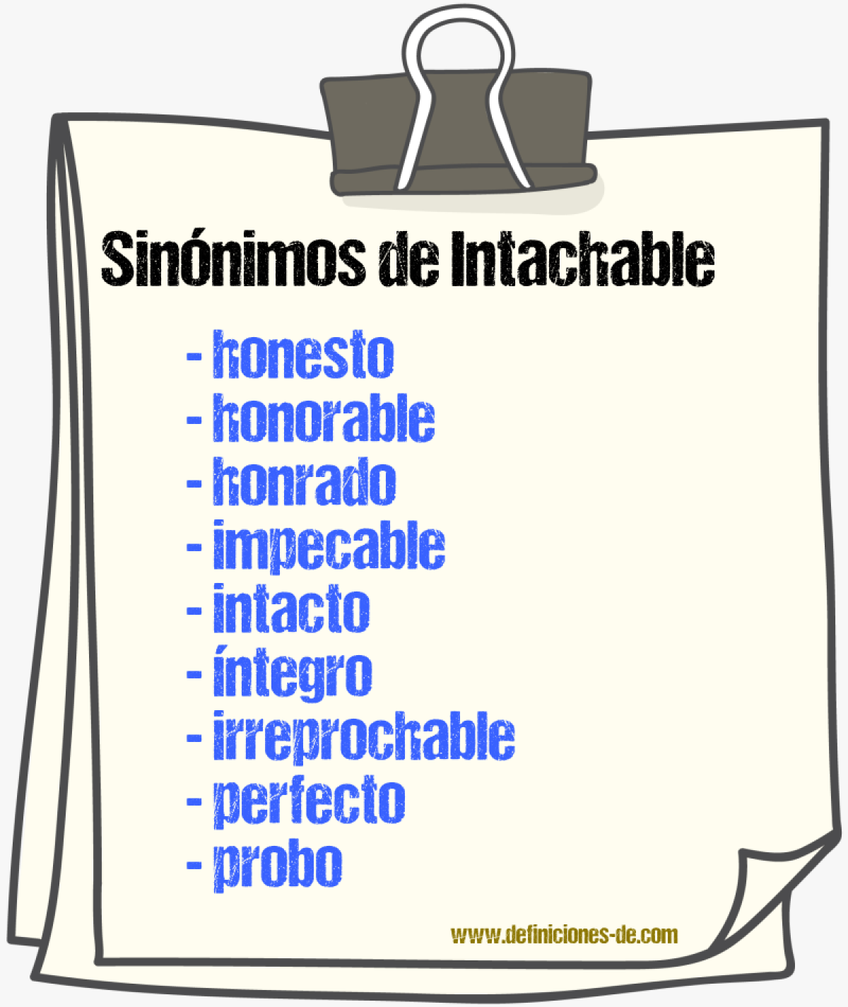 Sinnimos de intachable