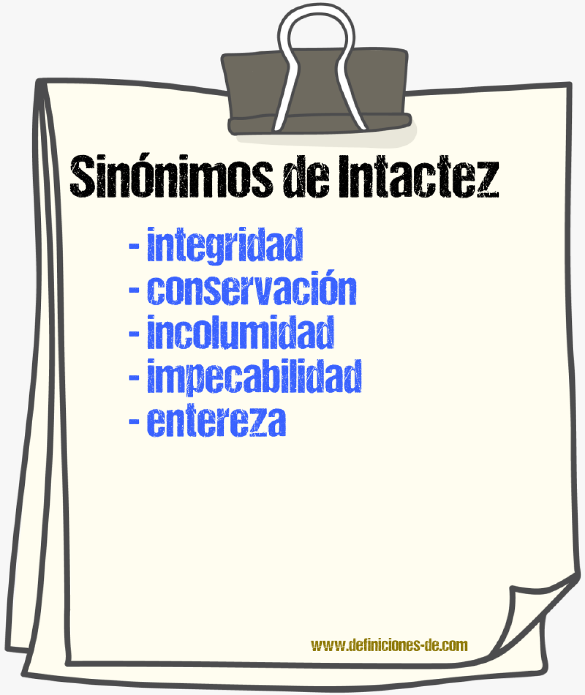 Sinónimos de intactez