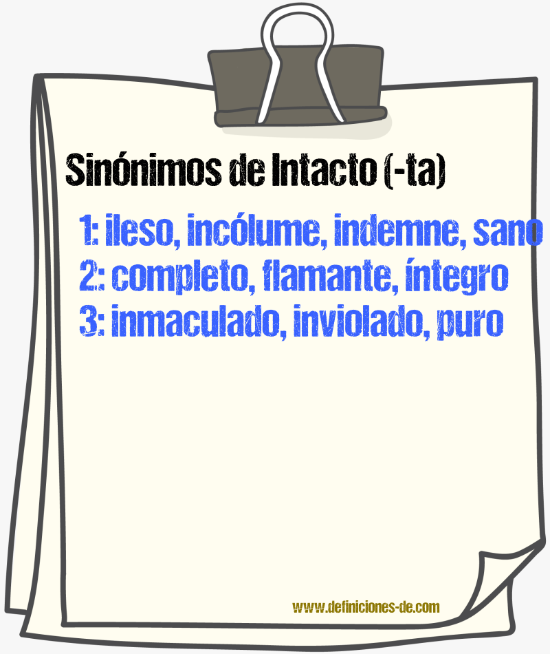 Sinnimos de intacto