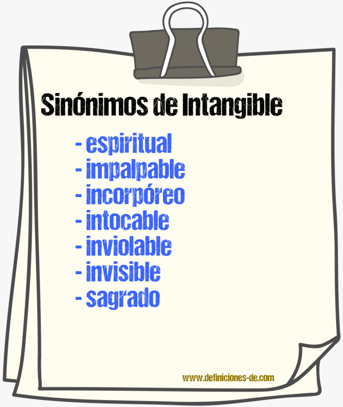 Sinnimos de intangible