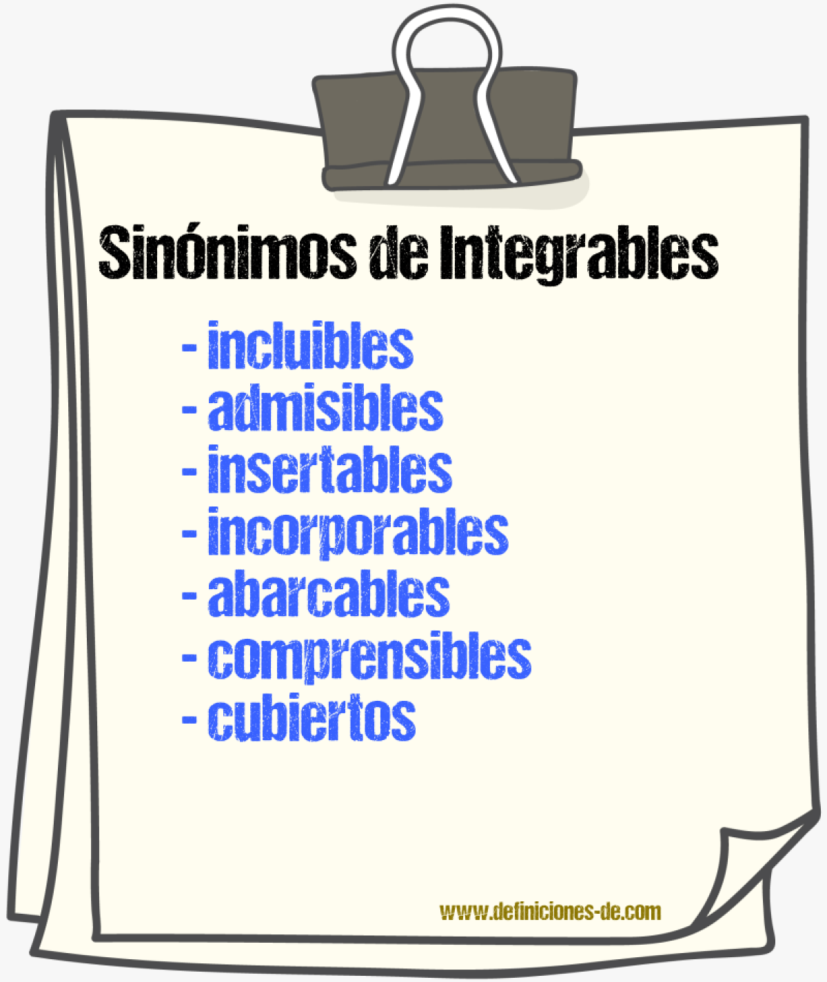 Sinónimos de integrables