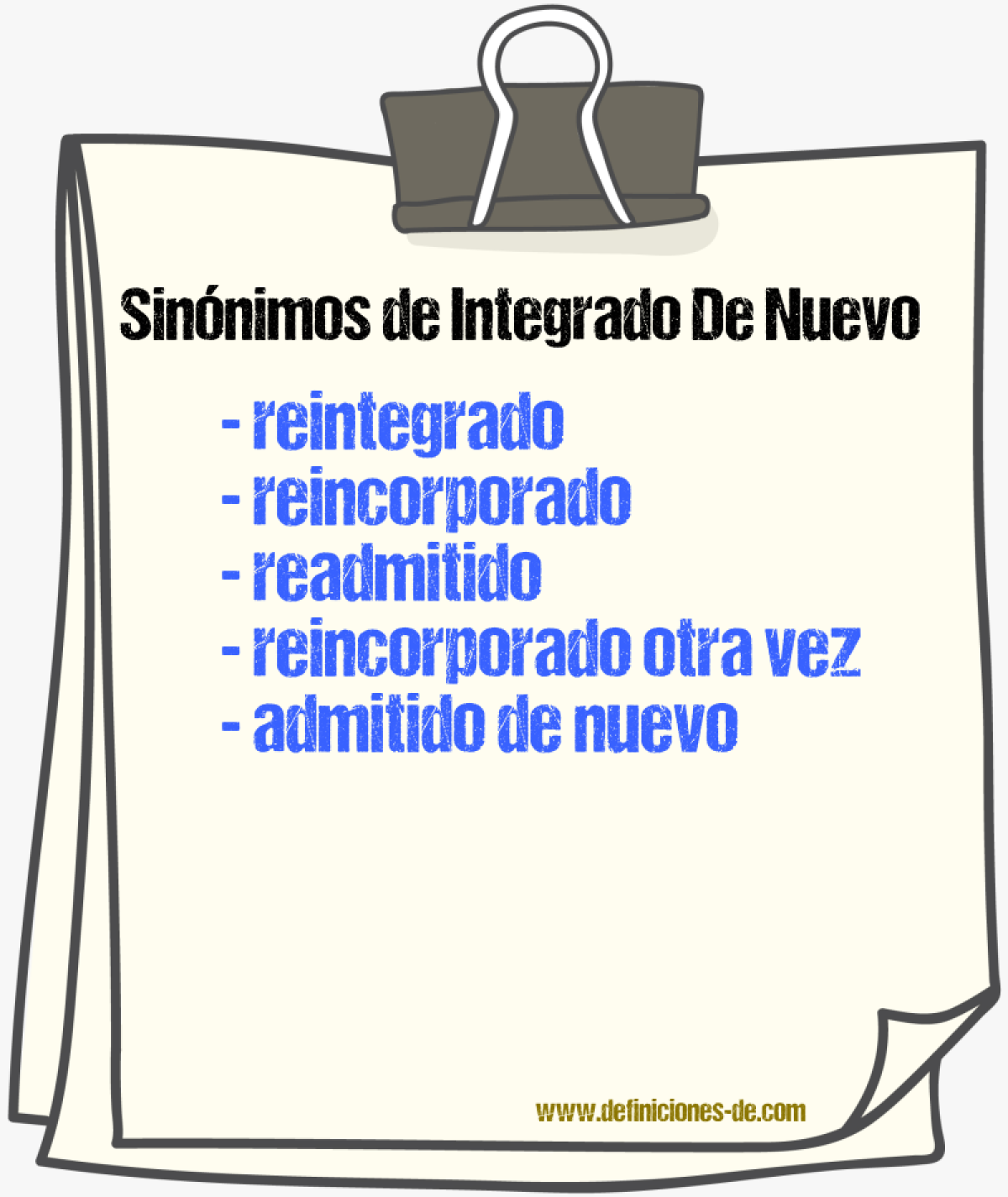 Sinónimos de integrado de nuevo