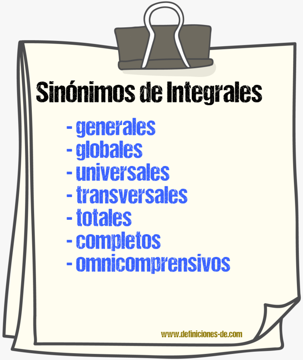 Sinónimos de integrales