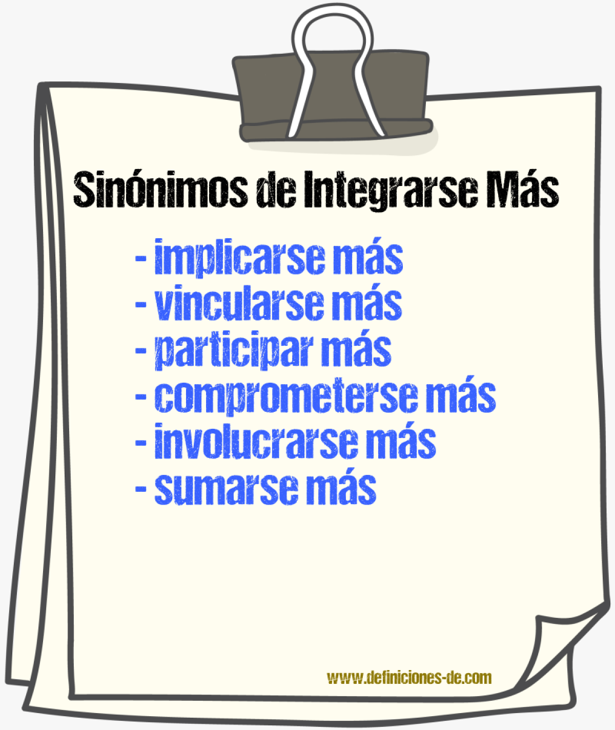Sinónimos de integrarse más