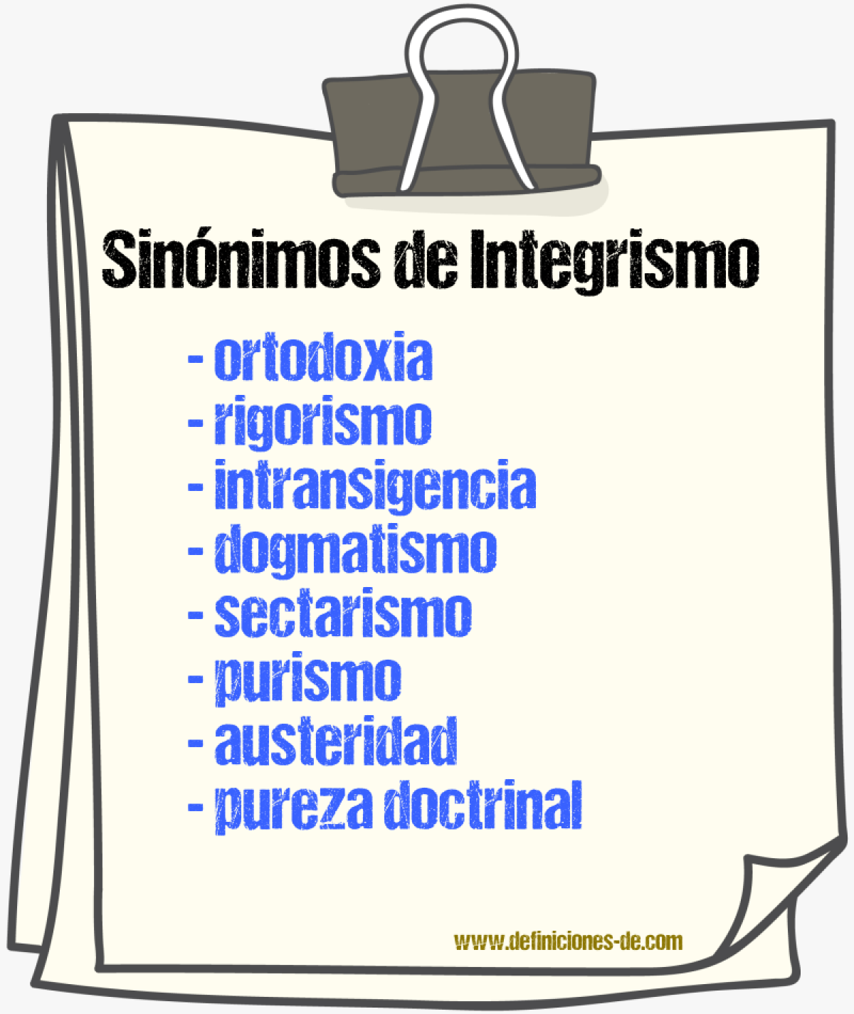 Sinónimos de integrismo