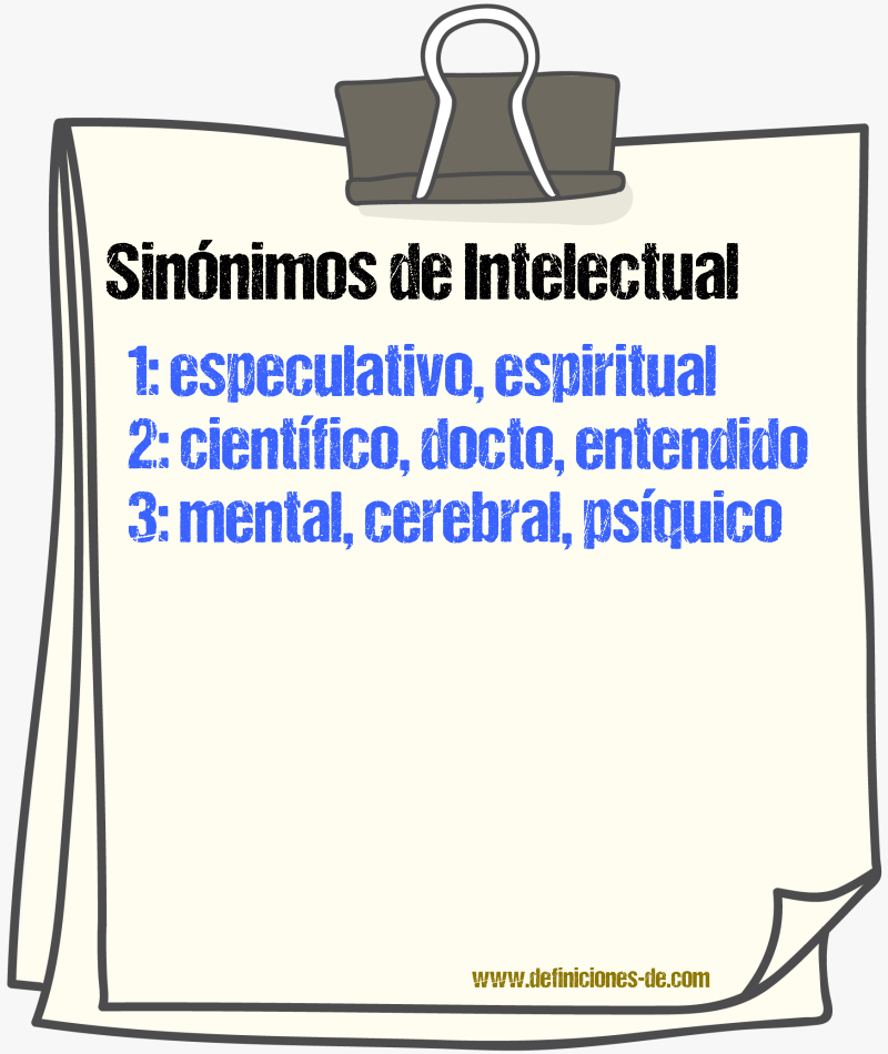 Sinnimos de intelectual