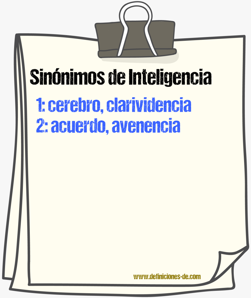 Sinnimos de inteligencia