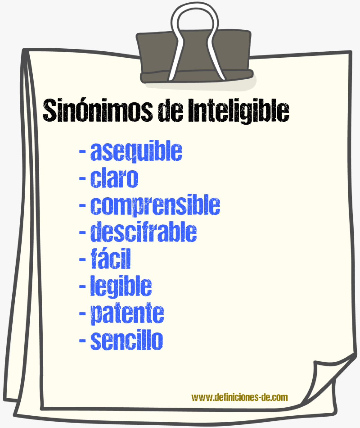 Sinnimos de inteligible