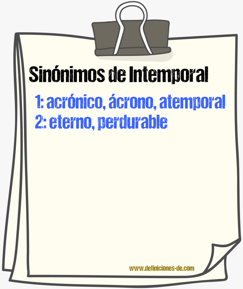 Sinnimos de intemporal