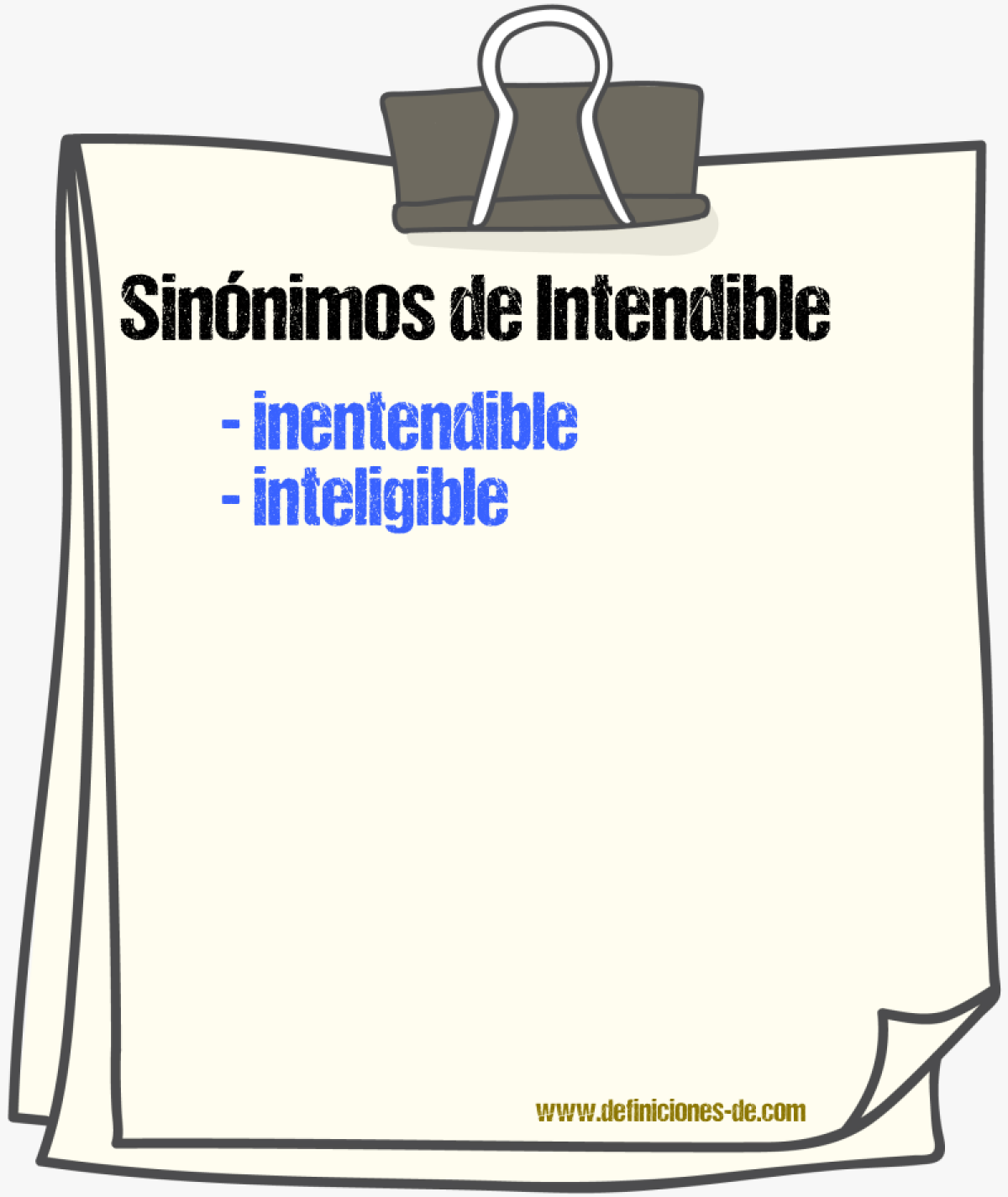 Sinnimos de intendible