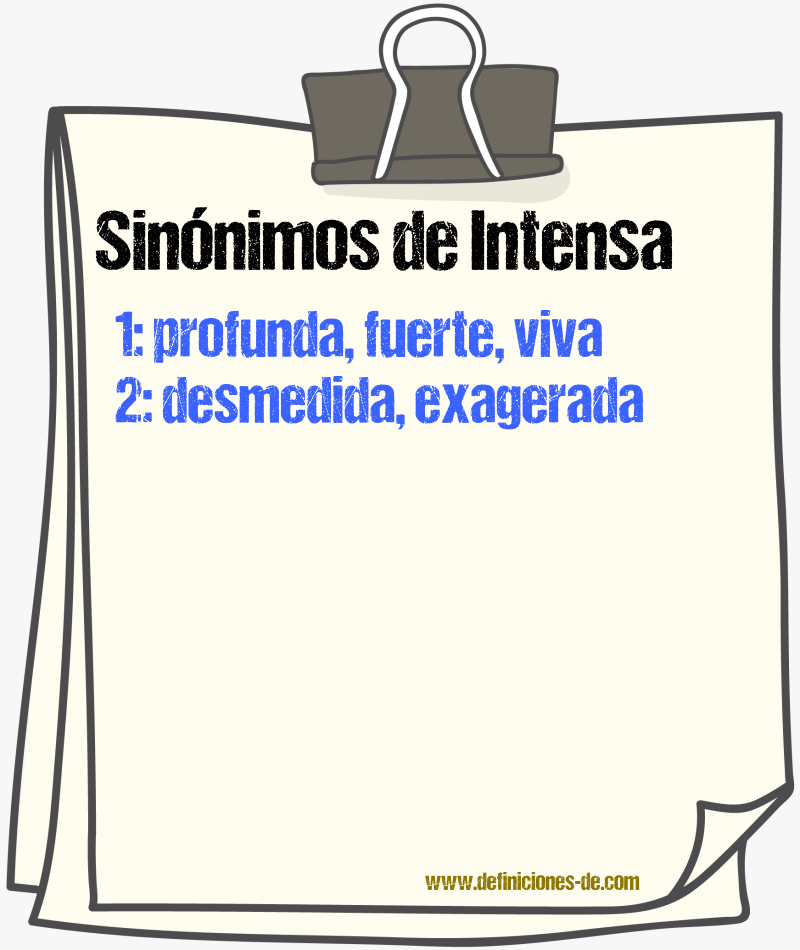 Sinónimos de intensa
