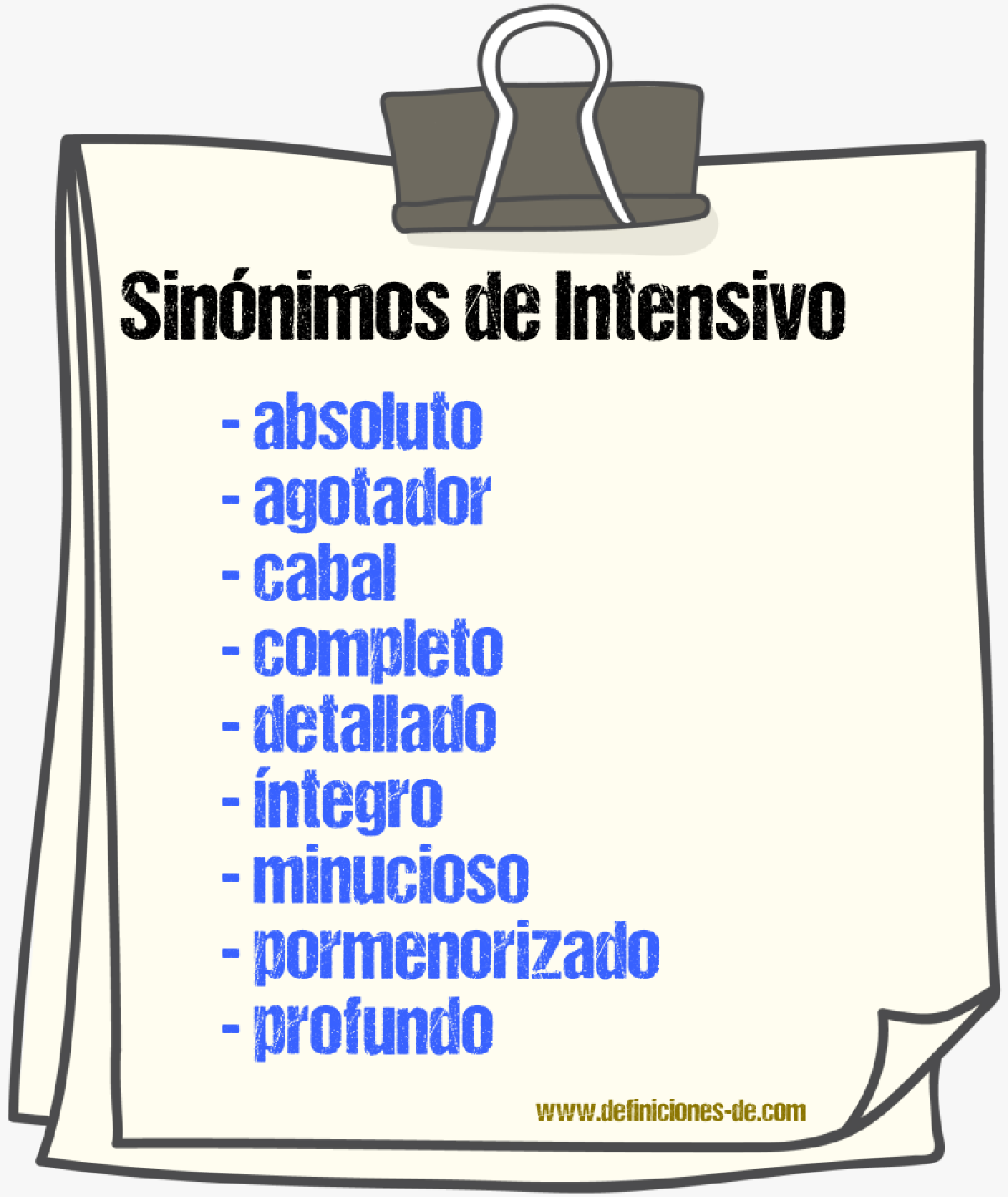 Sinnimos de intensivo