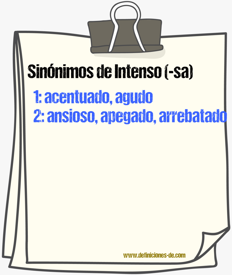 Sinnimos de intenso