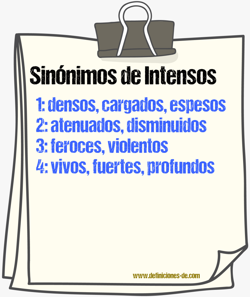 Sinónimos de intensos