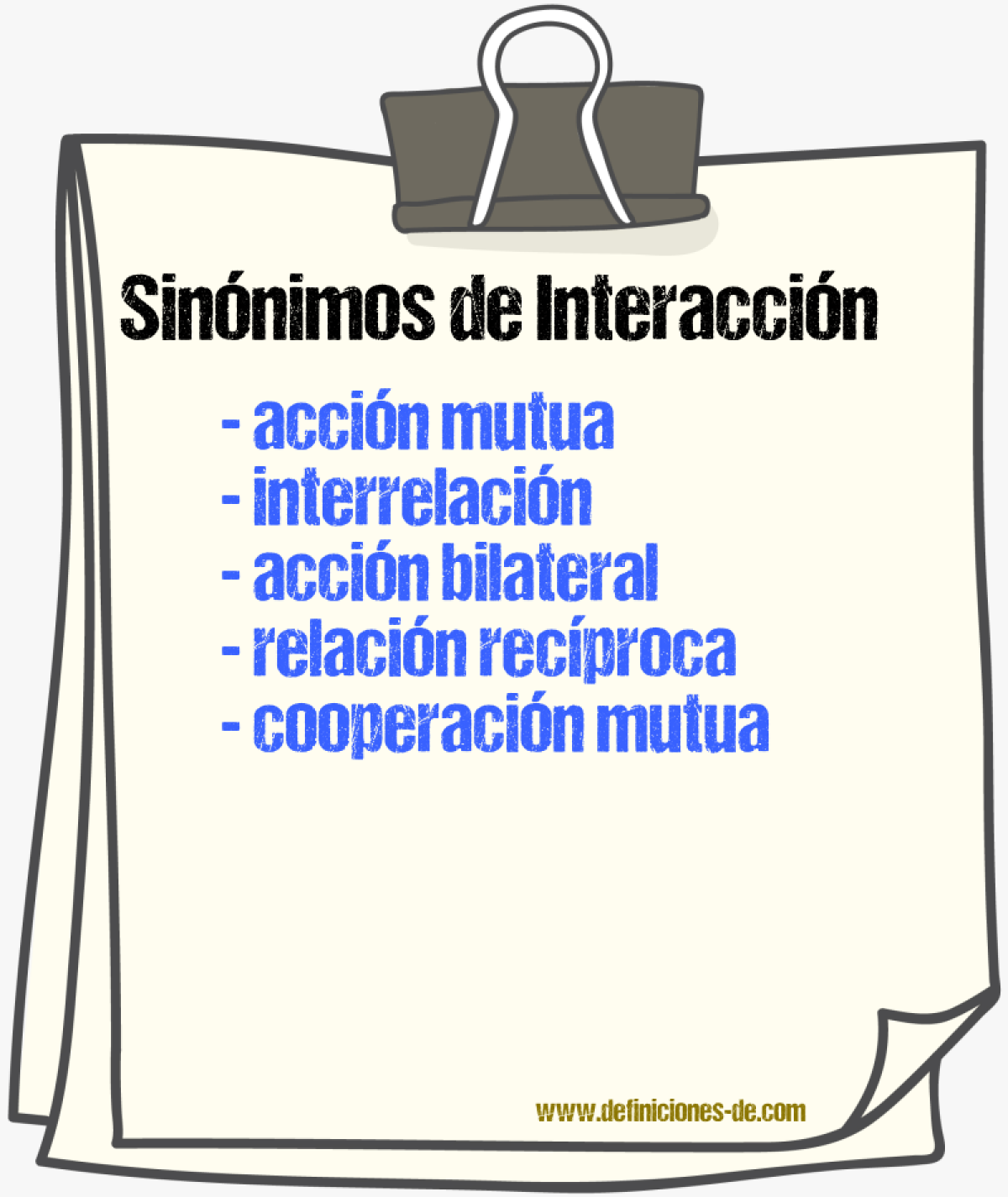Sinónimos de interacción