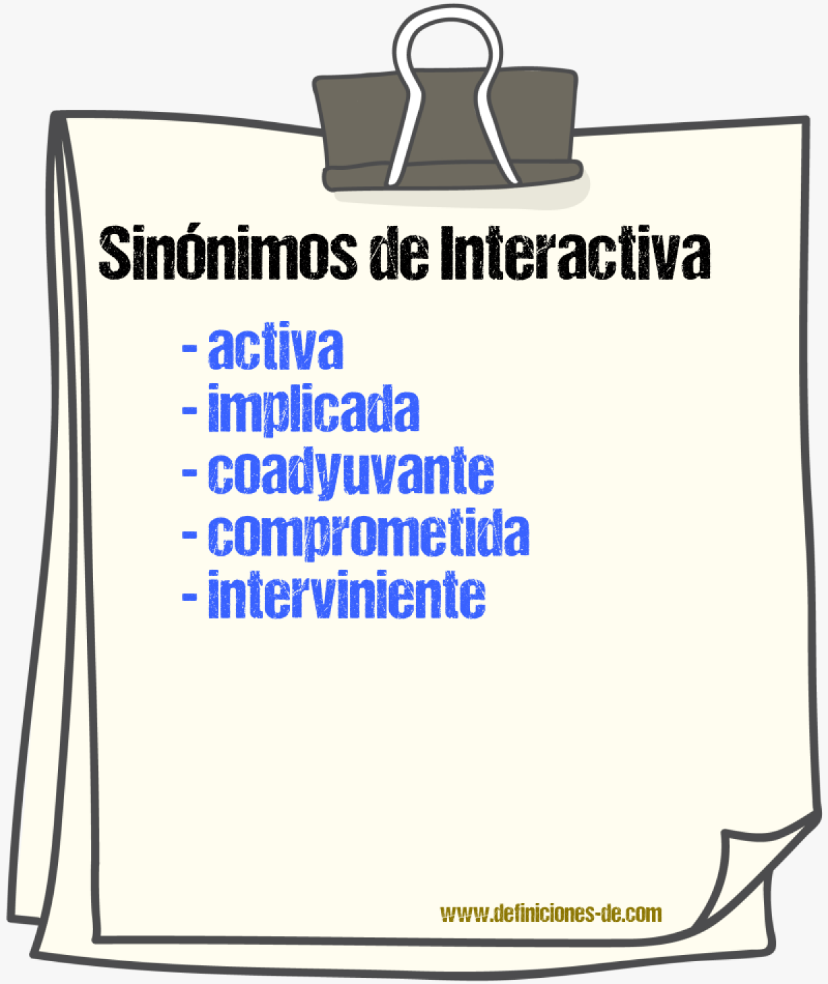 Sinónimos de interactiva