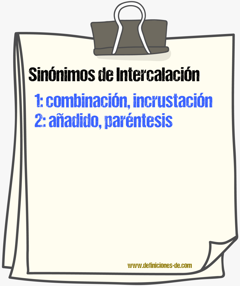 Sinnimos de intercalacin