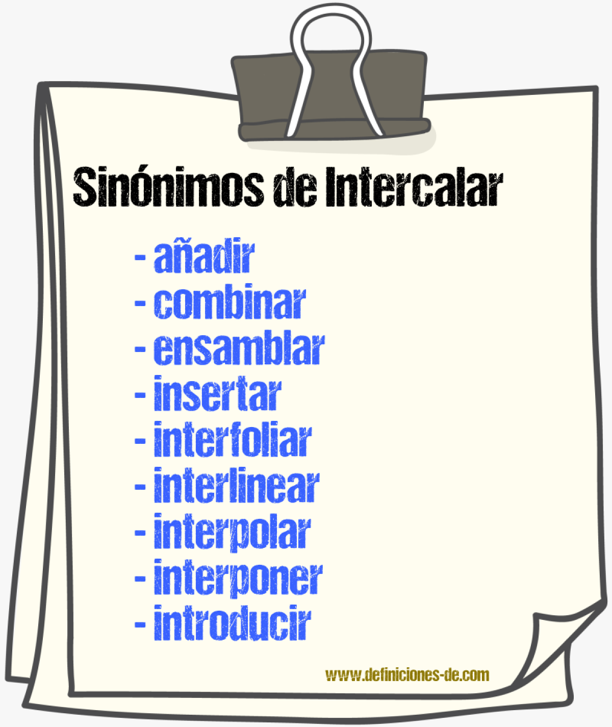 Sinnimos de intercalar