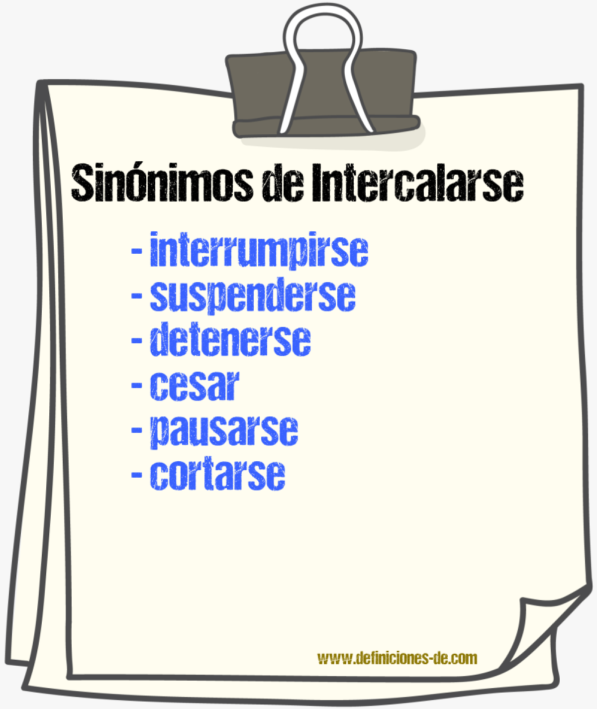 Sinónimos de intercalarse