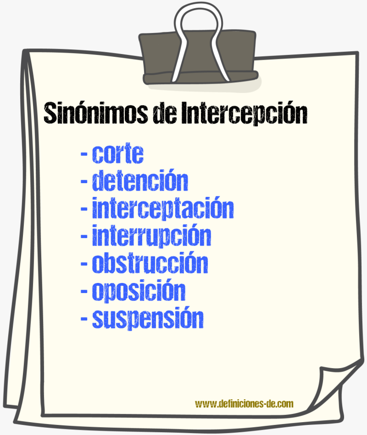 Sinnimos de intercepcin