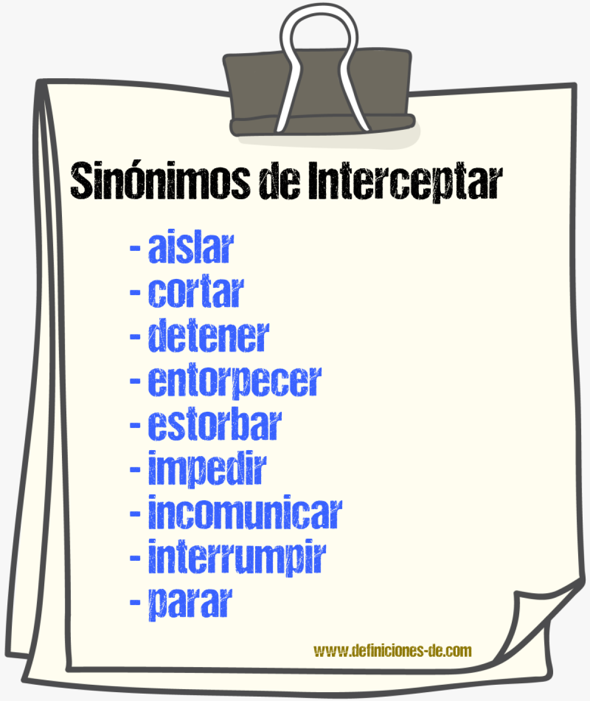 Sinnimos de interceptar