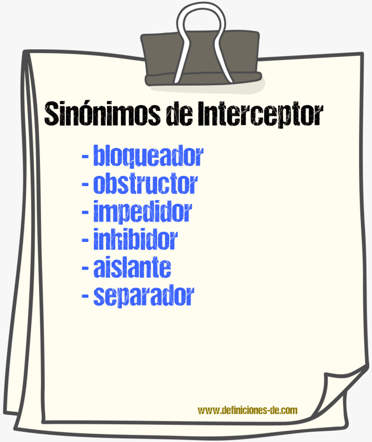 Sinónimos de interceptor
