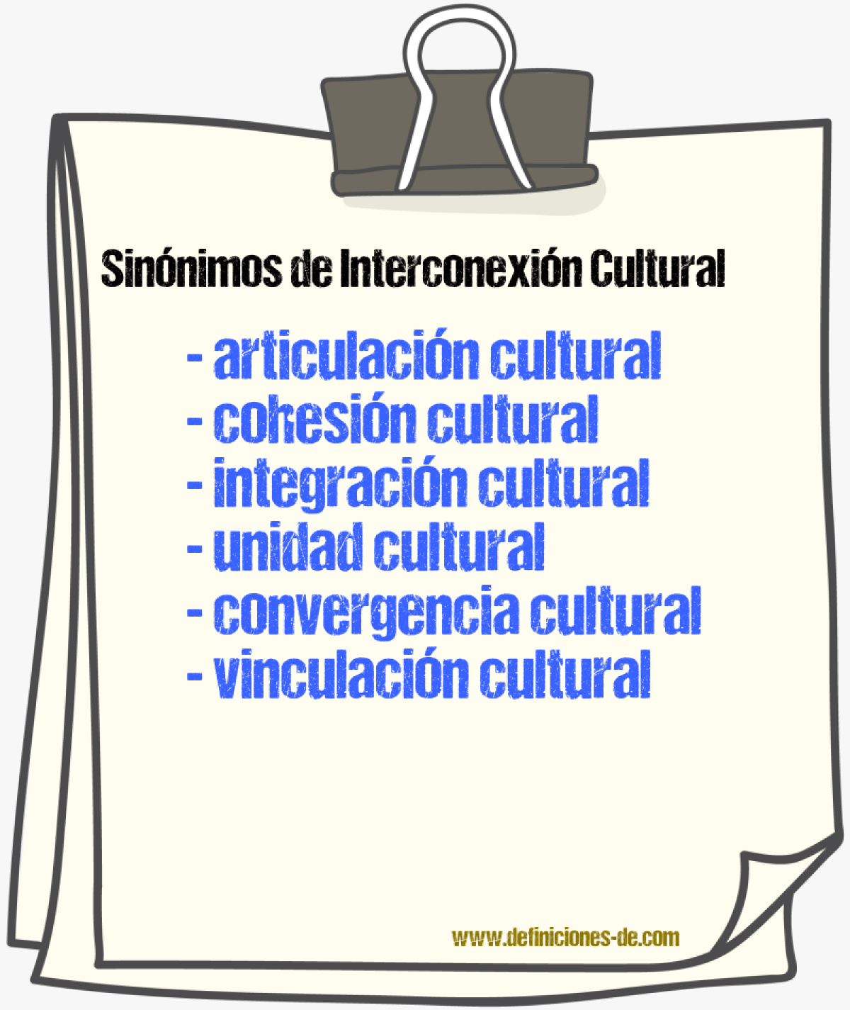 Sinónimos de interconexión cultural