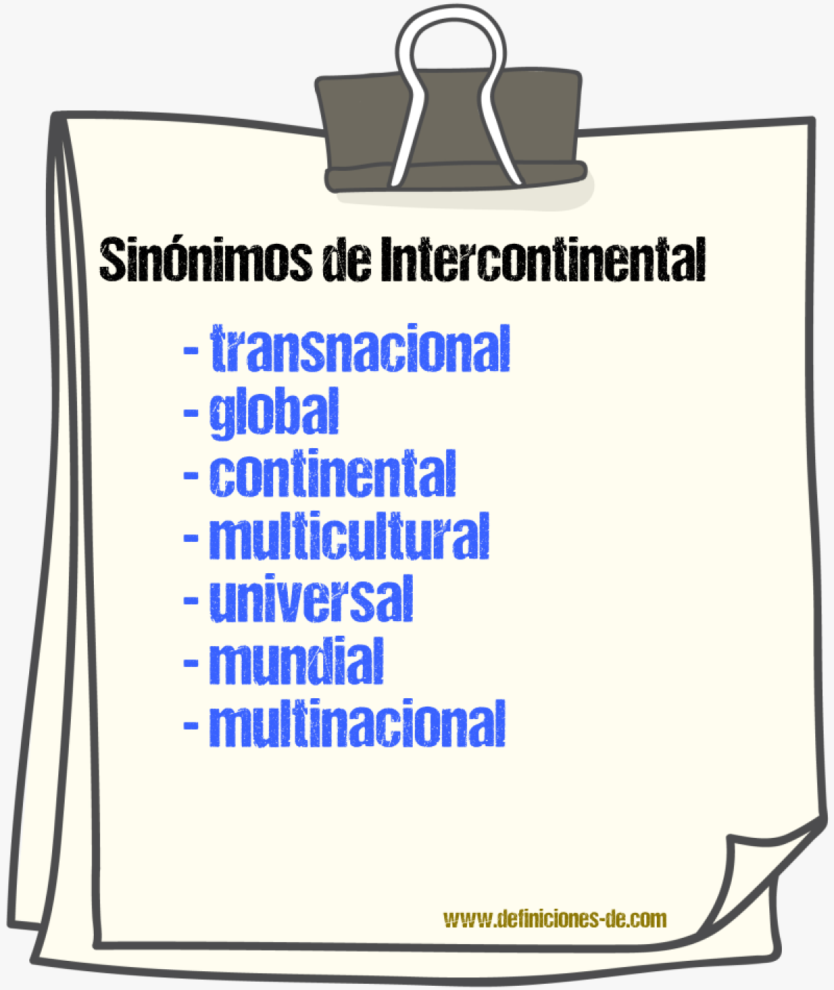 Sinnimos de intercontinental