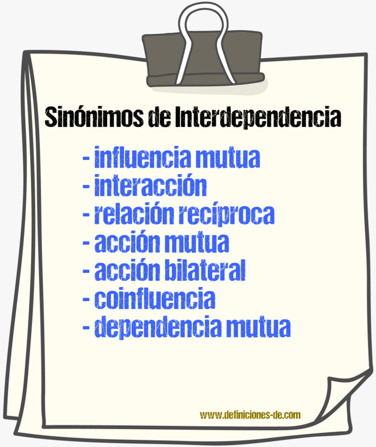 Sinónimos de interdependencia