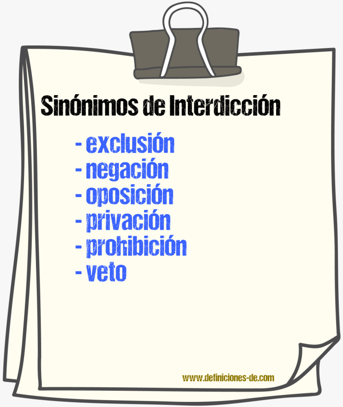 Sinnimos de interdiccin