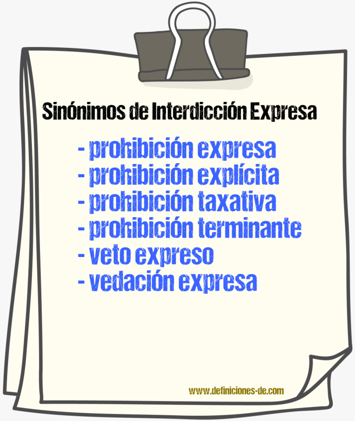Sinónimos de interdicción expresa